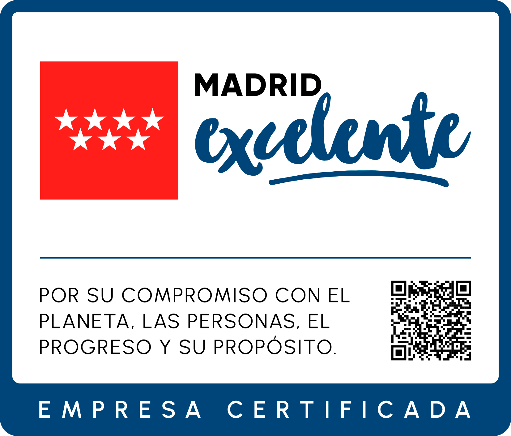 Certificado de la Comunidad de Madrid para empresa comprometida con el planeta